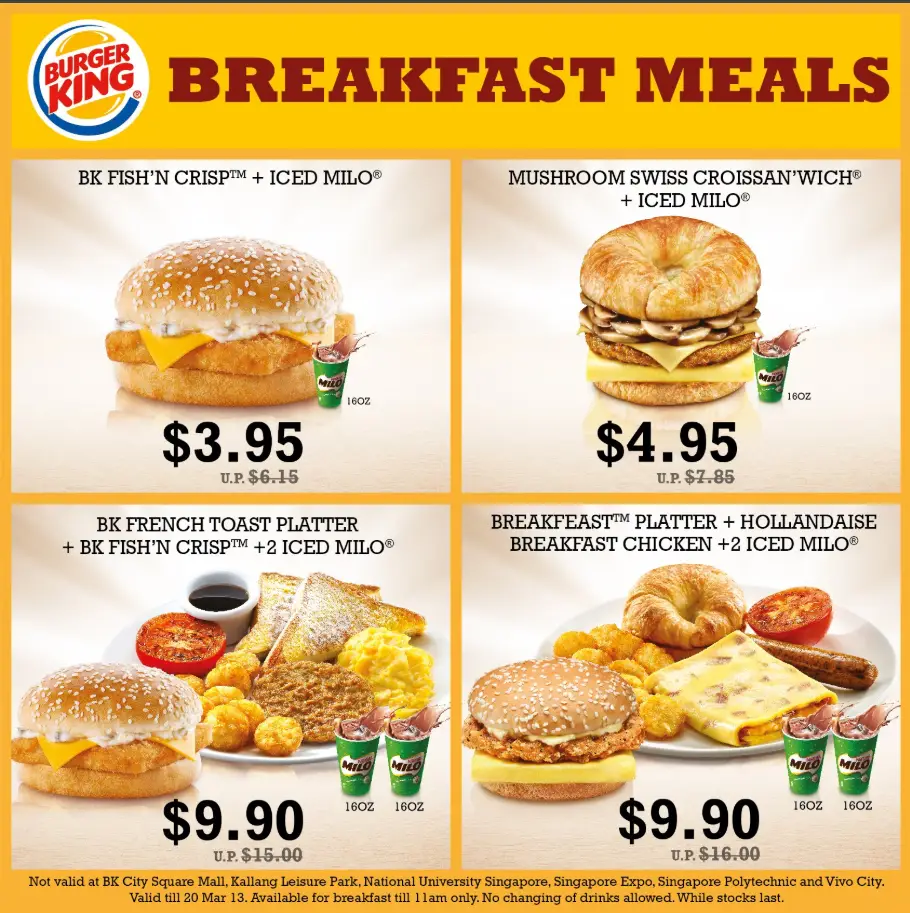 BURGER KING MENU SINGAPORE