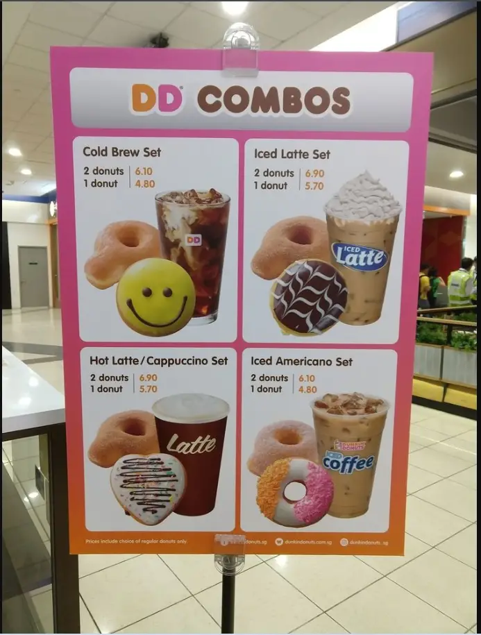 DUNKIN DONUTS MENU