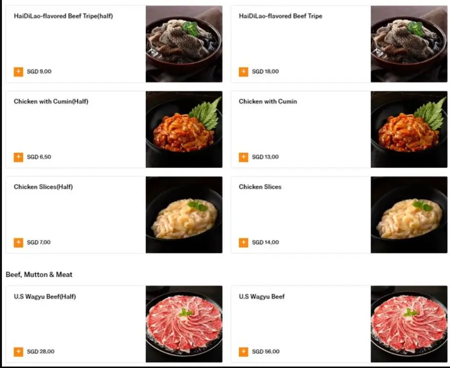 HAIDILAO MENU SINGAPORE