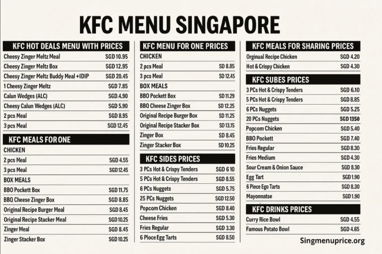 KFC Menu