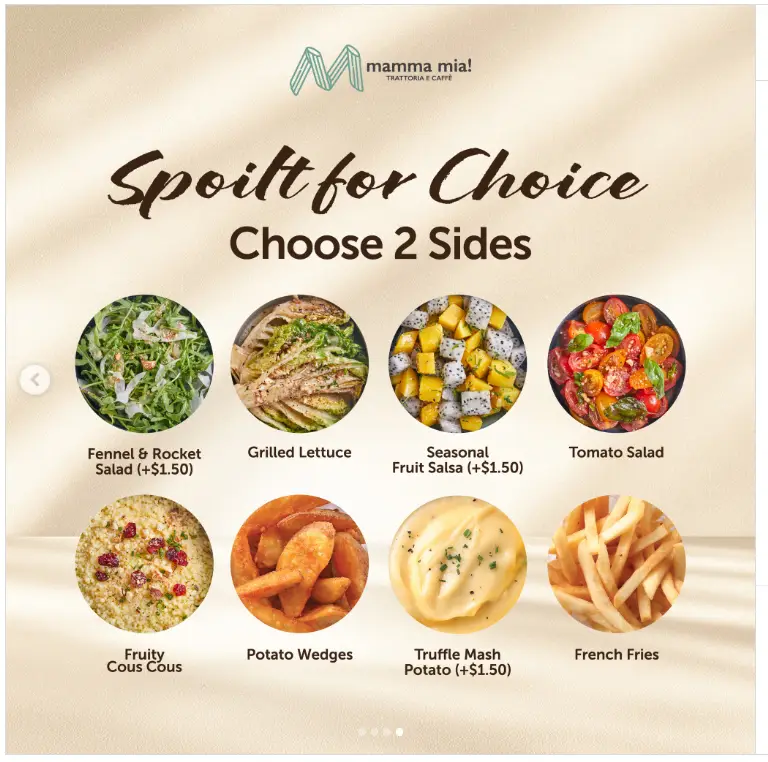 MAMMA MIA MENU