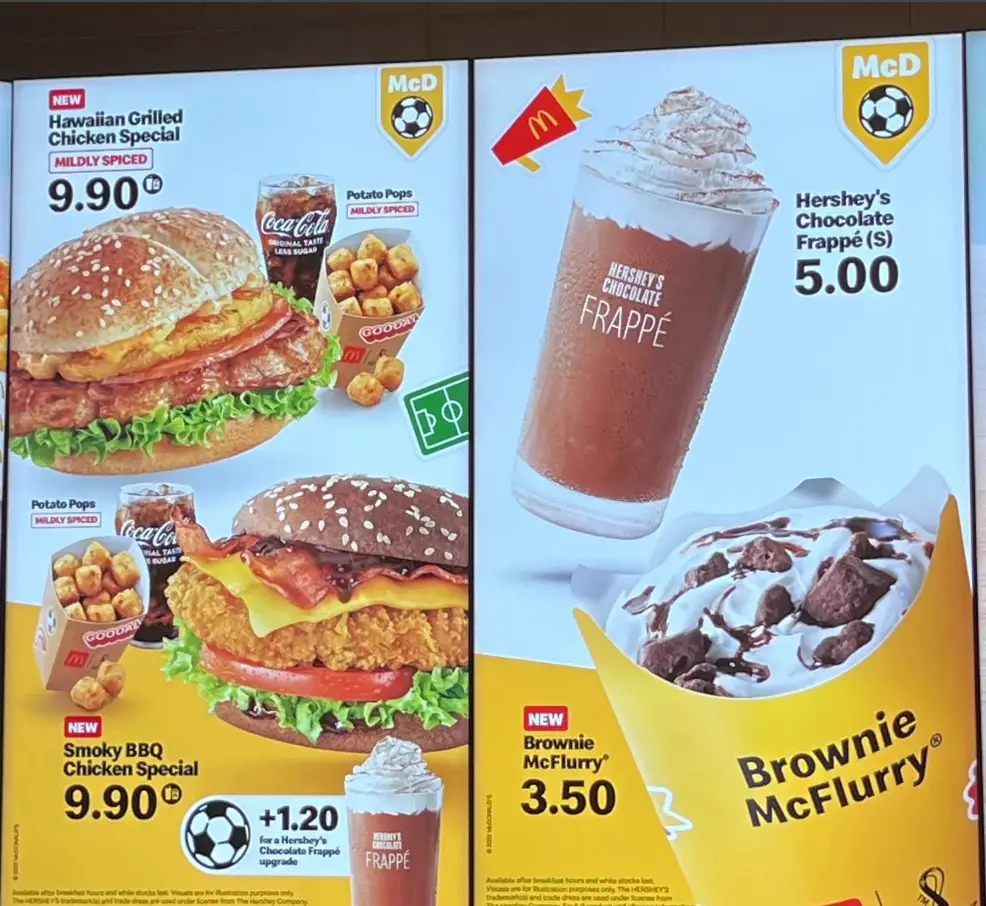 MCDONALDS MENU SINGAPORE