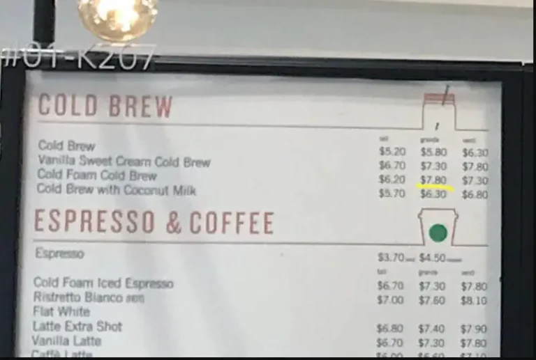 STARBUCKS MENU
