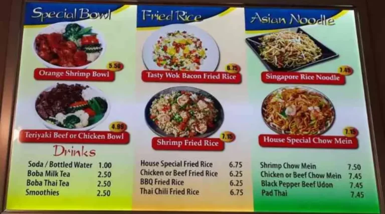 TASTY WOK MENU