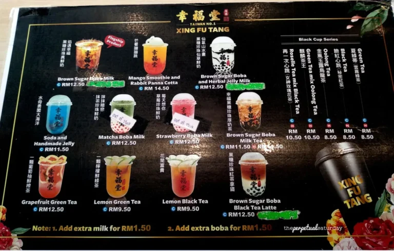 XING FU TANG MENU